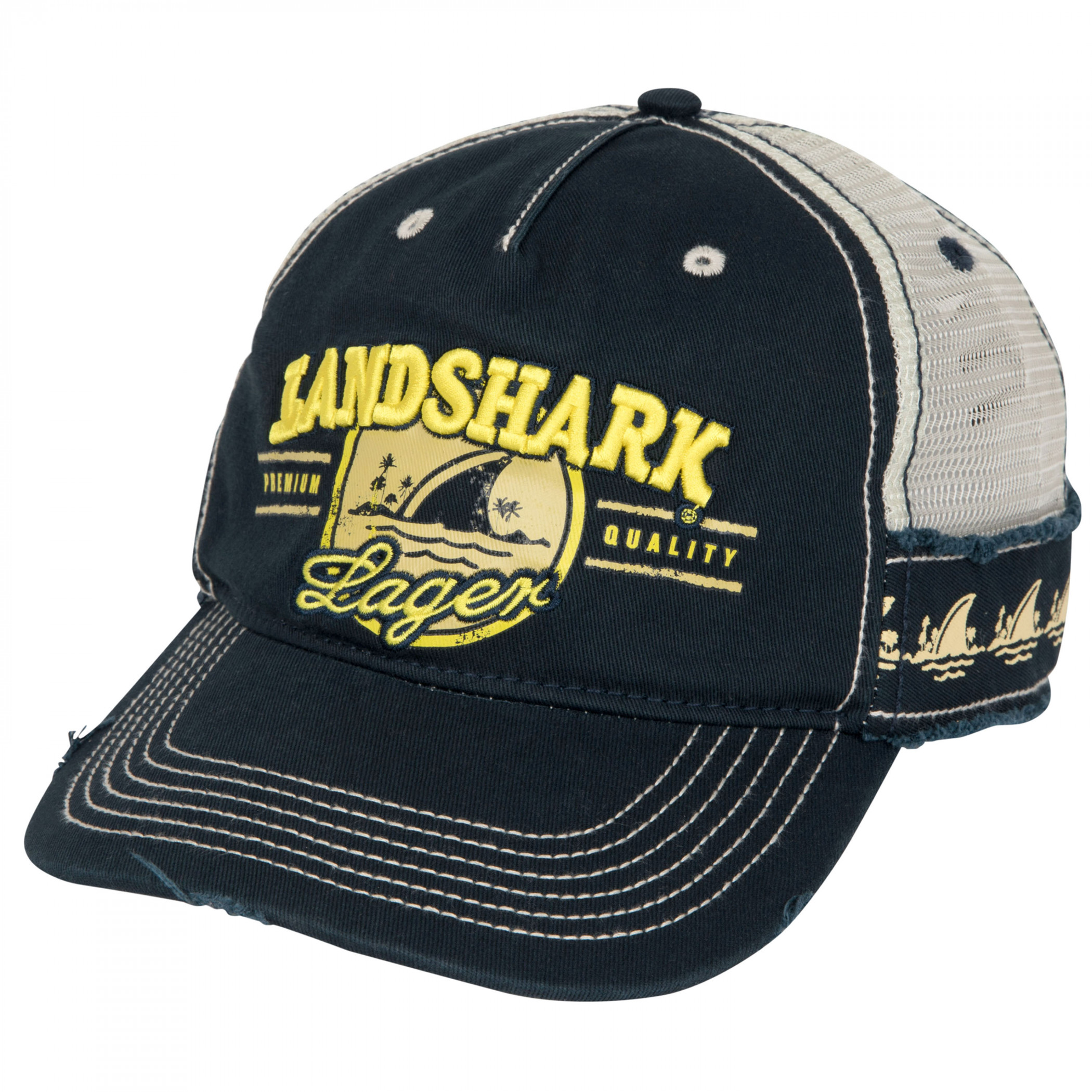 Landshark Lager Logo Distressed Adjustable Hat